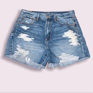 Distressed blue Jean shorts